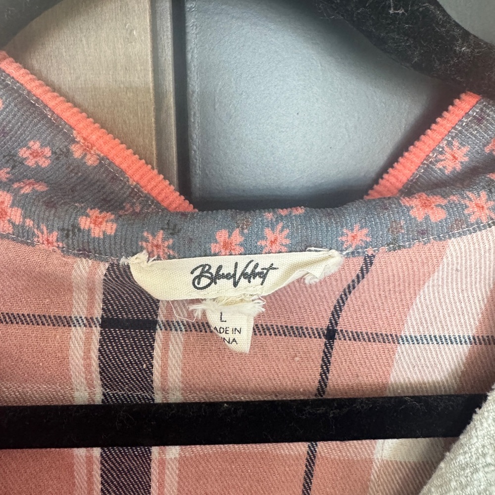 Blue Velvet Multicolor Patchwork Shacket - image 2